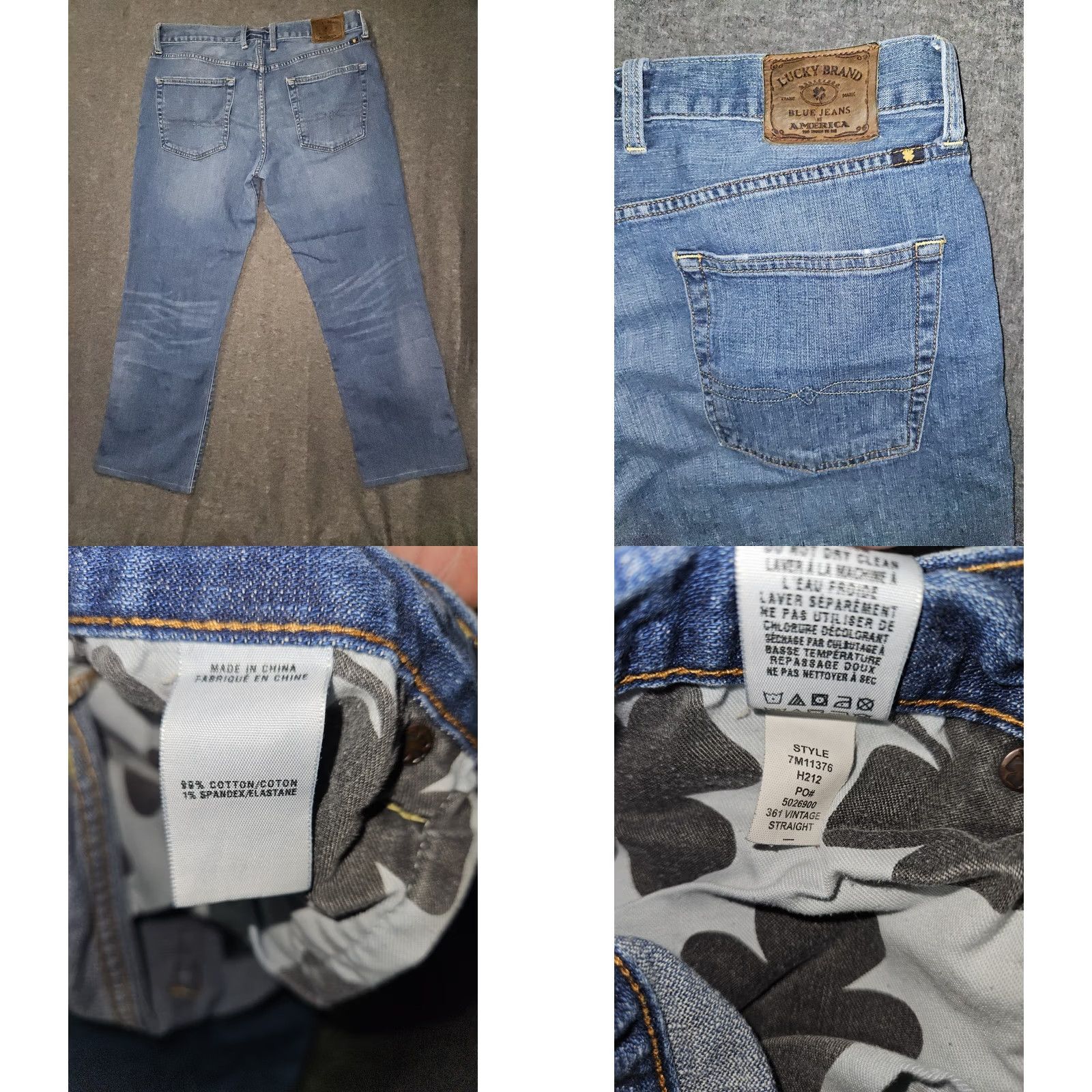 Lucky Brand Lucky Brand 361 Vintage Straight Jeans Men 38x29 Blue Dark Wash Regular Fit Inseam 29 90s Preppy Logo USA Size US 34 / EU 50 - 8 Thumbnail
