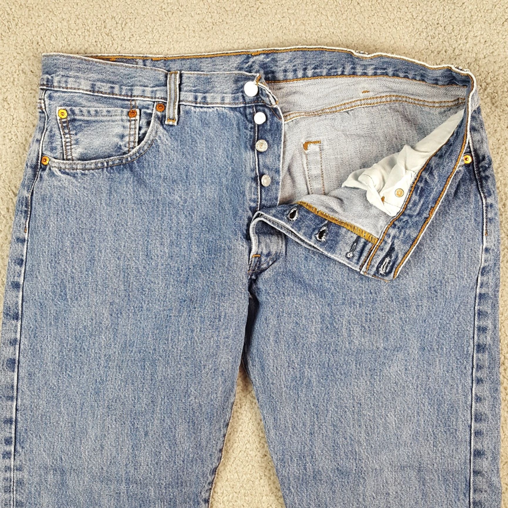 Levi's VINTAGE Levi's 501 Jeans Mens 38x30 Stonewash Button-Fly Classic Denim Blue 5-Pocket Western Workwear 00s 90s Rock Grunge Retro Denim Jeans Mens Size US 38 / EU 54 - 2 Thumbnail