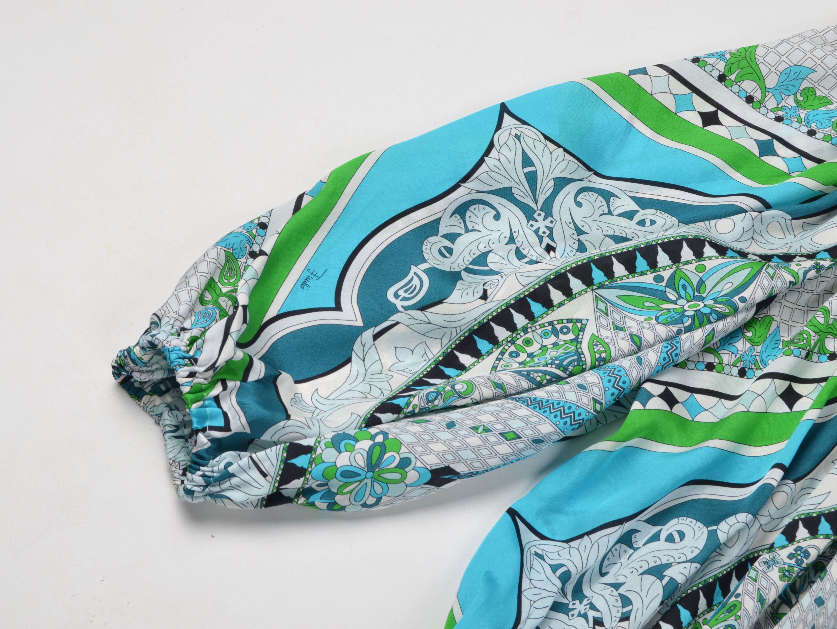 Designer Gorgeous Emilio Pucci Boho Silk Long Sleeve Flared Dress Size M / US 6-8 / IT 42-44 - 7 Thumbnail