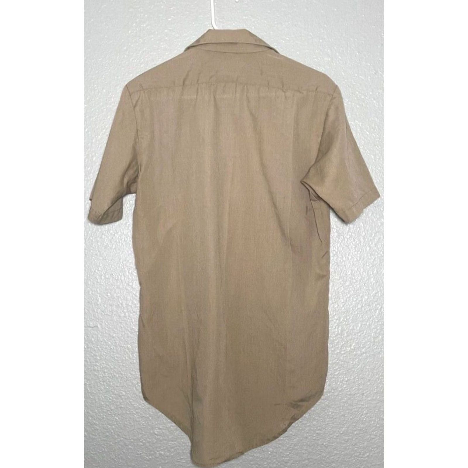 Vintage Vintage Flying Cross Service Shirt Mens Medium Brown Poplin Button Up Uniform Size US M / EU 48-50 / 2 - 4 Thumbnail