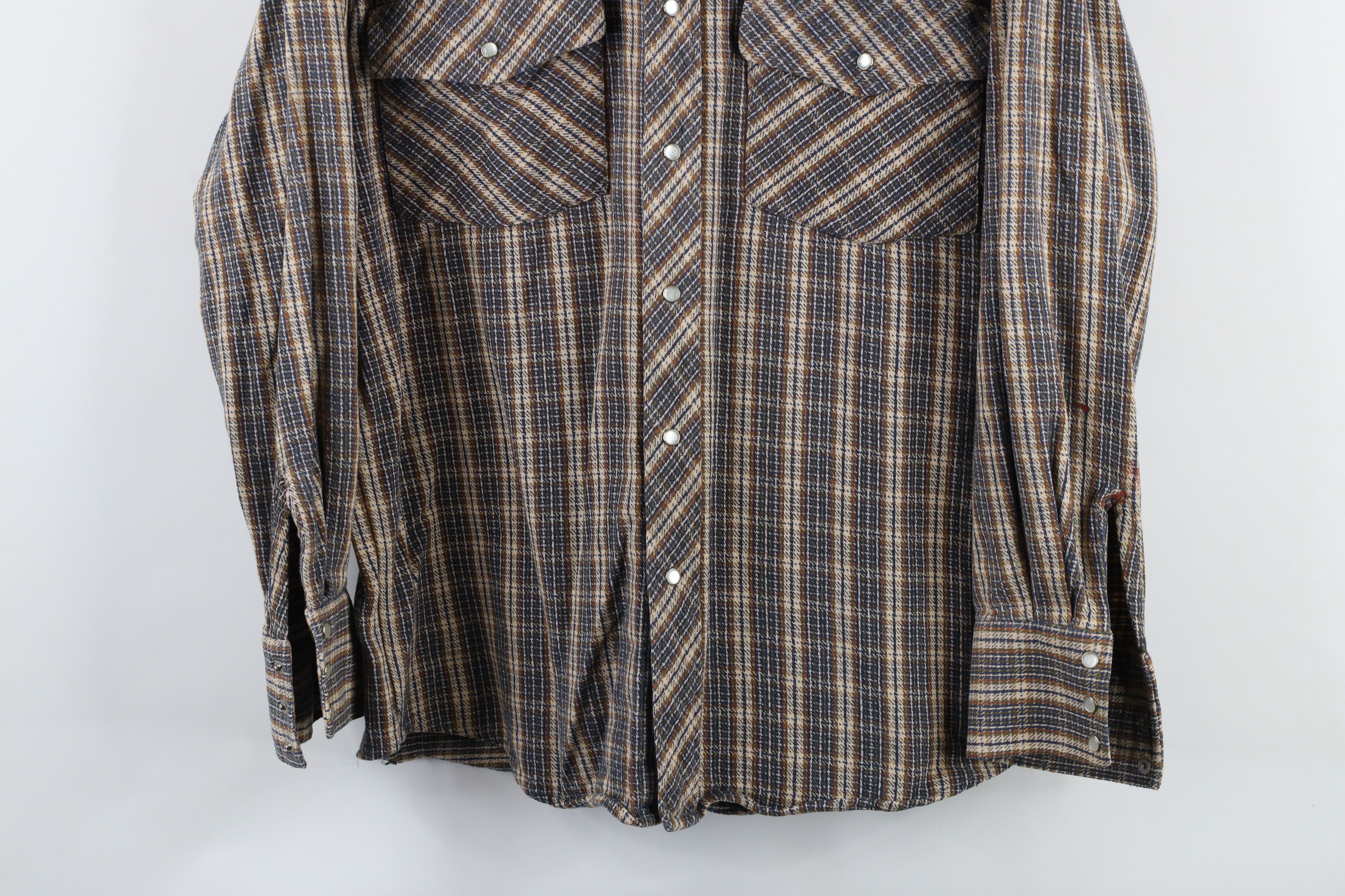 Vintage Vintage 90s Streetwear Flannel Snap Button Shirt Plaid Size US M / EU 48-50 / 2 - 3 Thumbnail