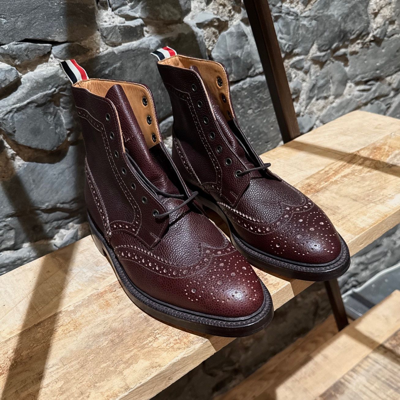 Thom Browne Thom Browne Burgundy Leather Wingtip Brogue Lace-up Boots Size US 9 / EU 42 - 4 Thumbnail