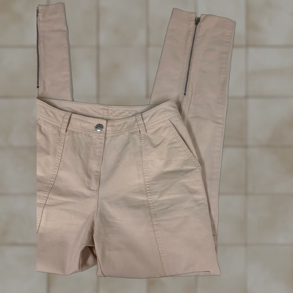 DKNY DKNY Womens Pants 28x30 pink zipper straight city Pants Women Regular 28in Pink Chino Slimming Stretch Size 28" / US 6 / IT 42 - 1 Thumbnail