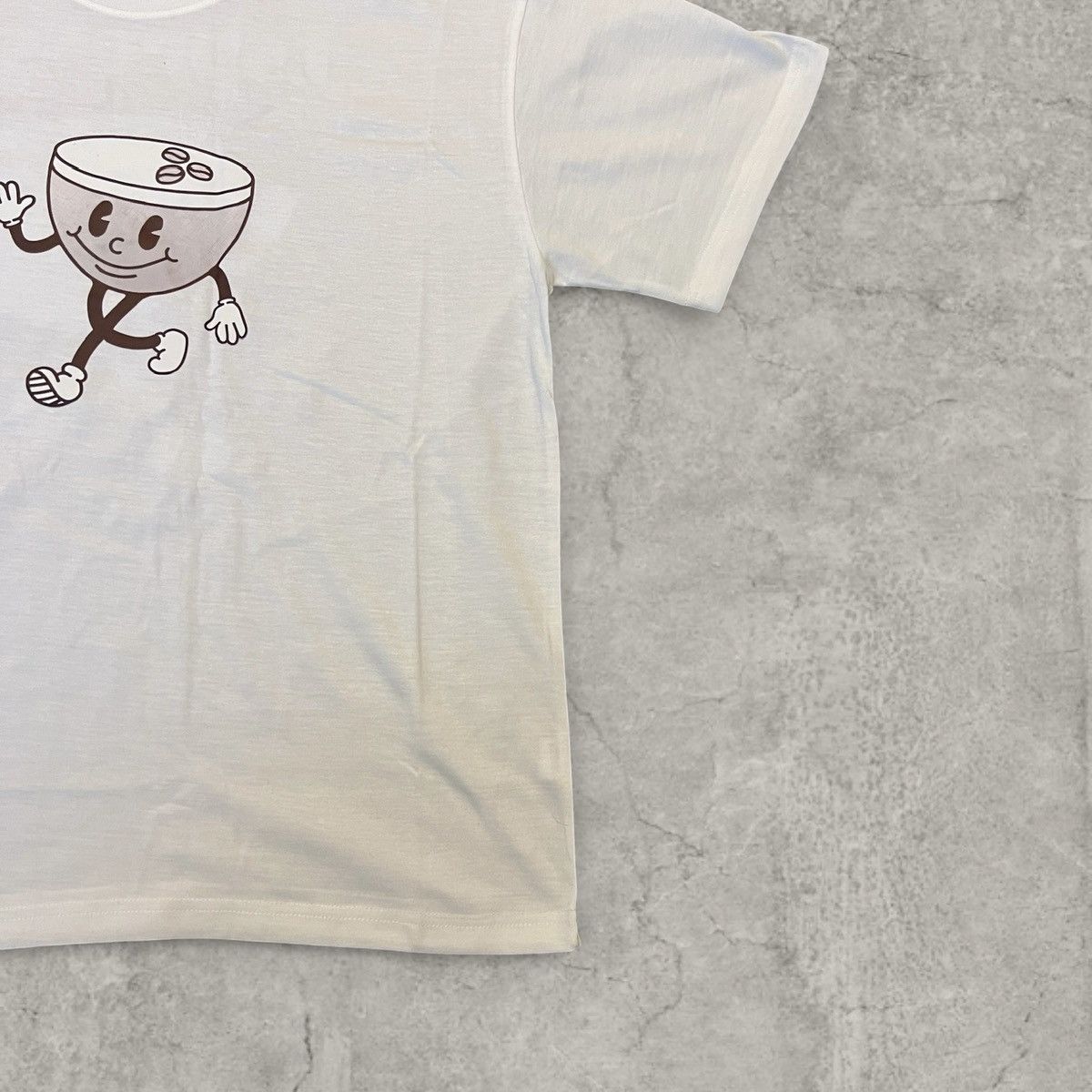 Japanese Brand Vintage style tshirt in white, Espresso Coffee. Size L Size US M / EU 48-50 / 2 - 4 Thumbnail
