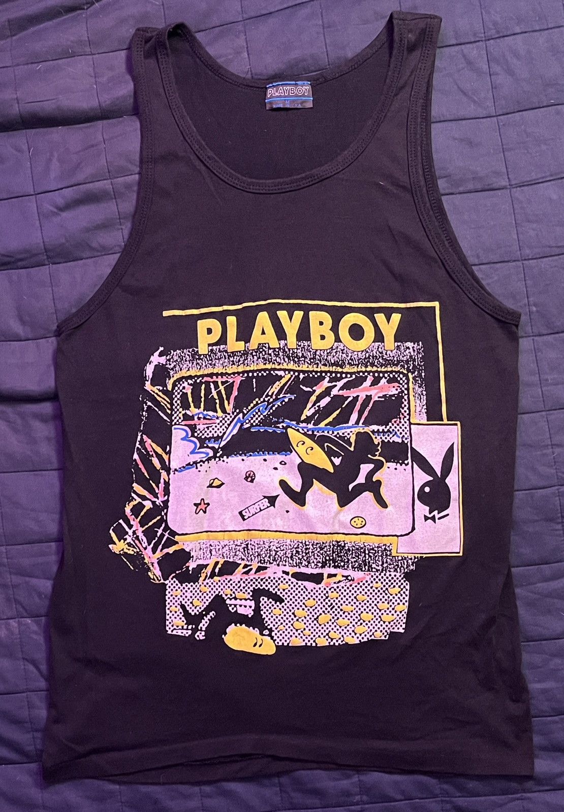 Playboy RARE Vintage 80s/ 90s USA Playboy/ Surf Tank Top/ Puff Print Size US M / EU 48-50 / 2 - 1 Thumbnail