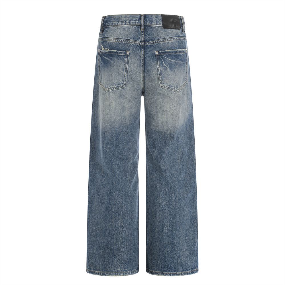 Vintage Men's Retro Casual Loose Distressed Washed Gradient Jeans Size US 32 / EU 48 - 2 Thumbnail