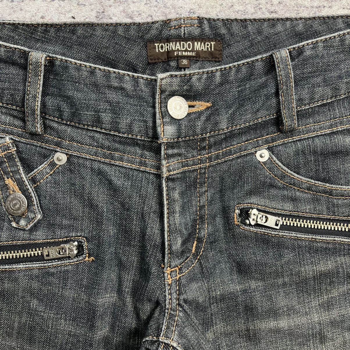 Tornado Mart Tornado Mart multi pocket low rise flared denim pants Size 29" - 6 Thumbnail