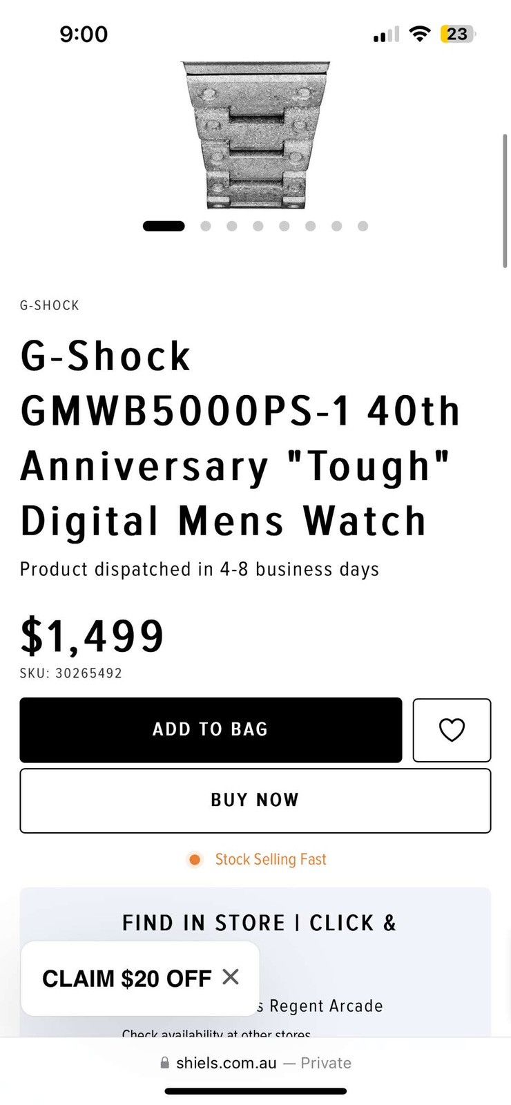Casio Casio G-Shock 40th Anniversary RECRYSTALLIZED Size ONE SIZE - 8 Thumbnail