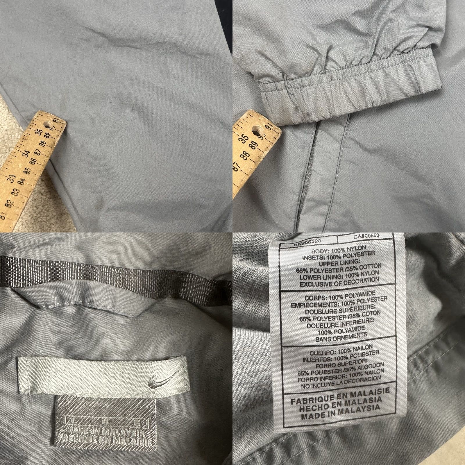 Nike VINTAGE Nike Windbreaker Jacket Mens Large Gray Mini Swoosh Y2K Size US L / EU 52-54 / 3 - 8 Thumbnail