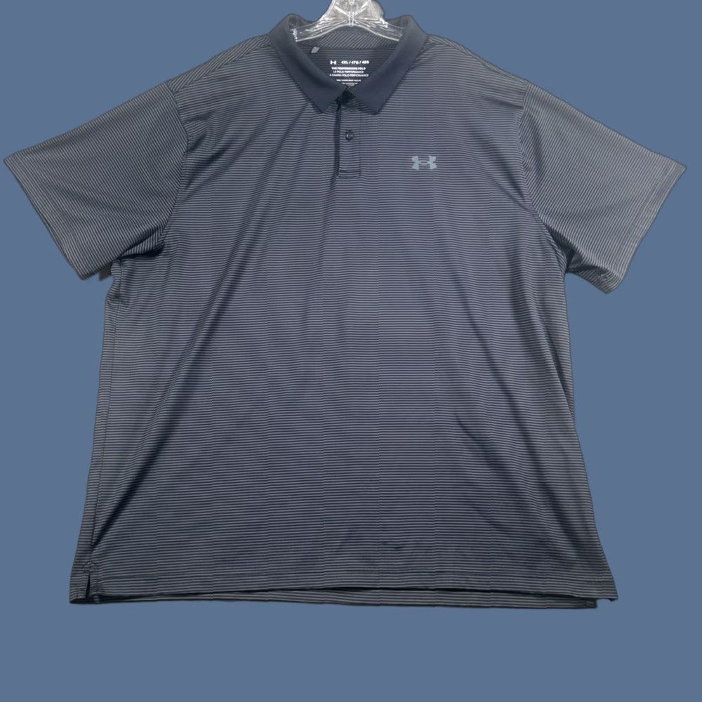 Under Armour Under Armour Polo Shirt Mens 4XL Black Striped The Performance Polo Golf Logo Size US XXL / EU 58 / 5 - 1 Thumbnail