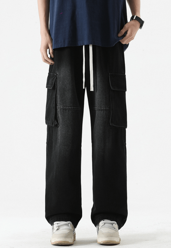 Japanese Brand American retro distressed loose pocket cargo jeans Size US 32 / EU 48 - 1 Thumbnail