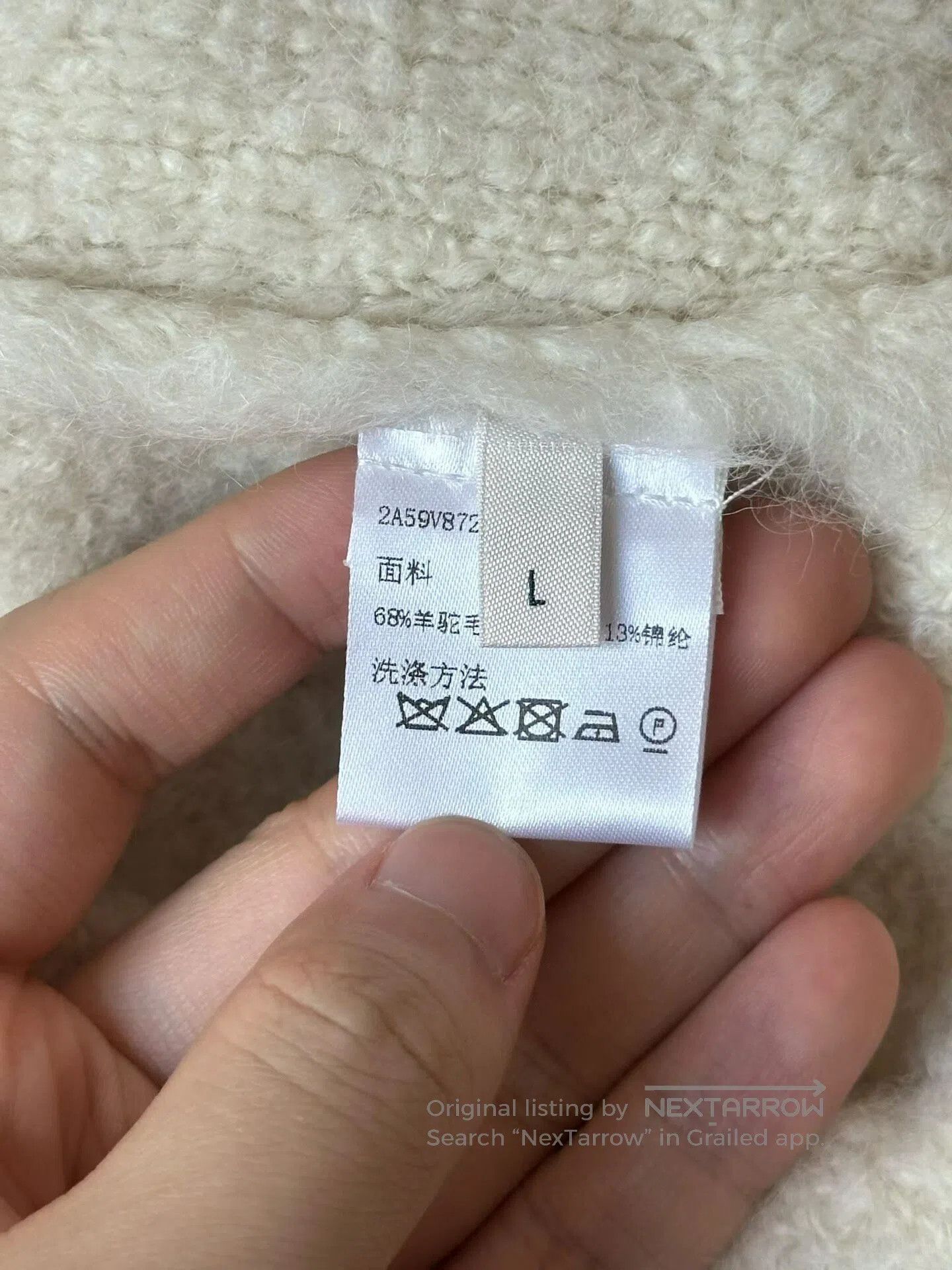 Celine CELINE Cream White Gold Button Mohair Coat| Size L / US 10 / IT 46 - 4 Thumbnail