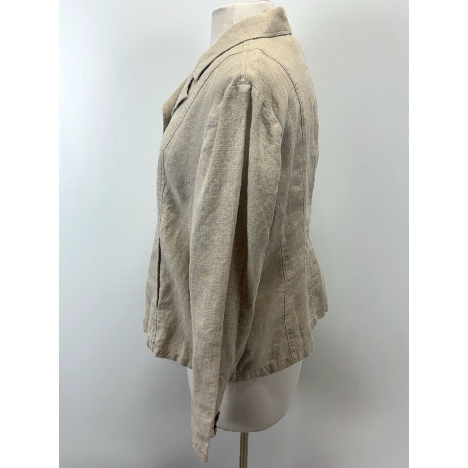 Coldwater Creek Coldwater Creek Linen Swing Blazer 14P Petite Tan Women’s Long Sleeve Button Closure Coastal New With Tags Womens Size XL / US 12-14 / IT 48-50 - 2 Thumbnail