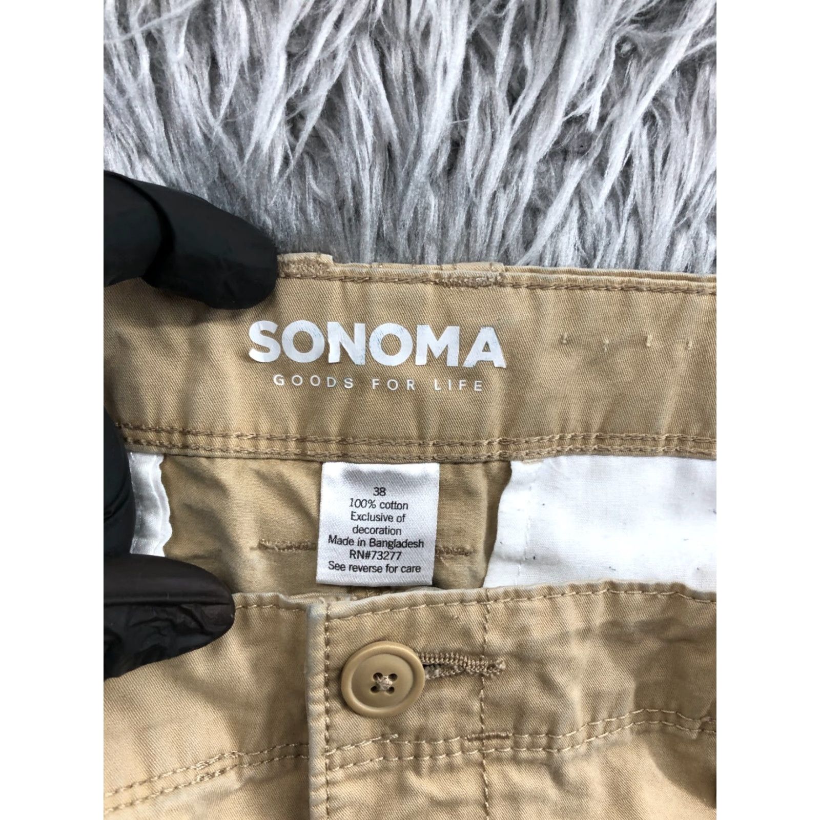 Vintage Sonoma Cargo Shorts Mens 38 Mid Rise Beig e Cargo Shorts Beige Medium Wash 5-Pocket Design Regular Fit Kn it Blend Cotton Size US 38 / EU 54 - 7 Thumbnail