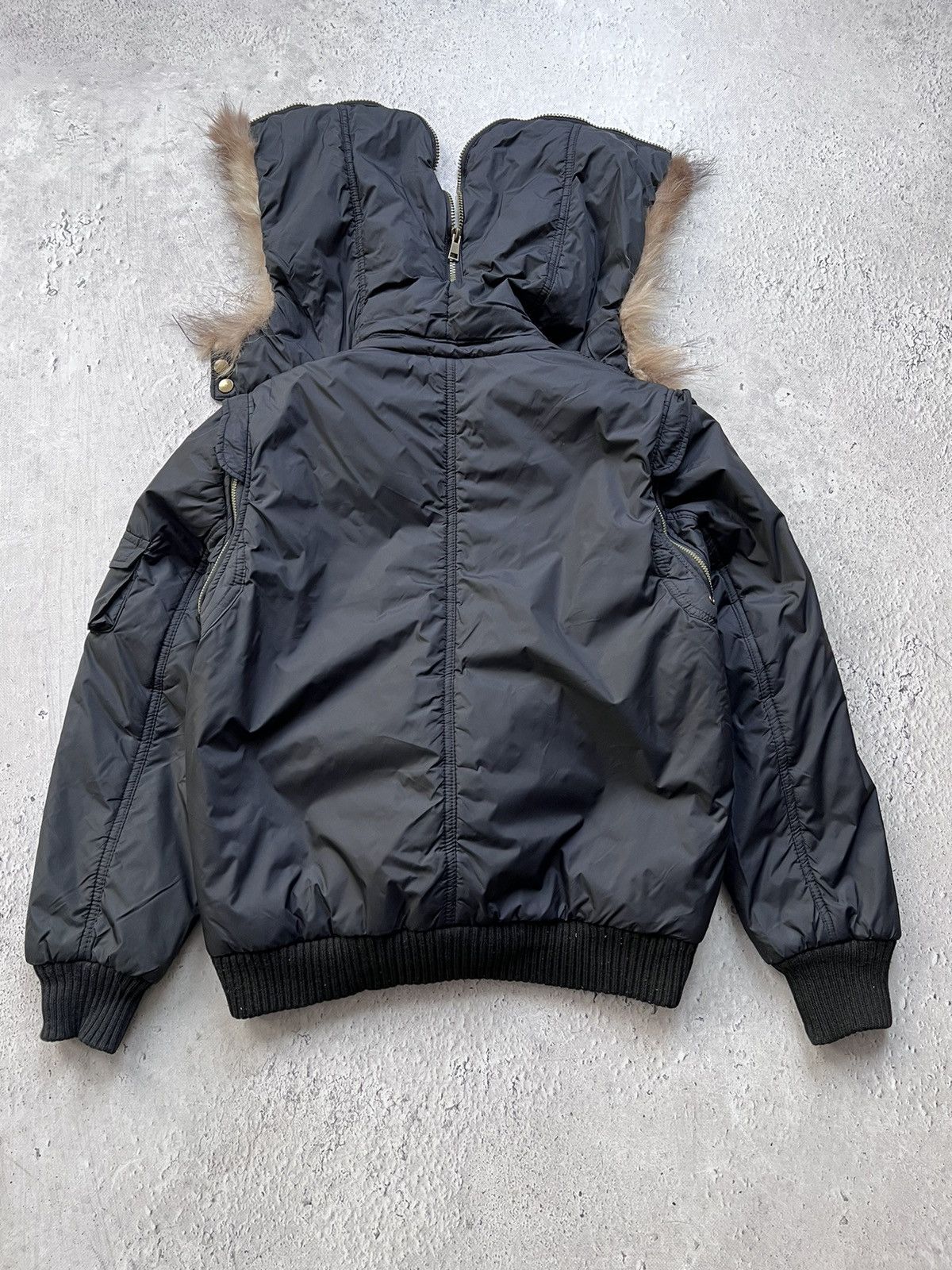 2000s Japanese Punk Grunge Fur HODED Jacket opium style