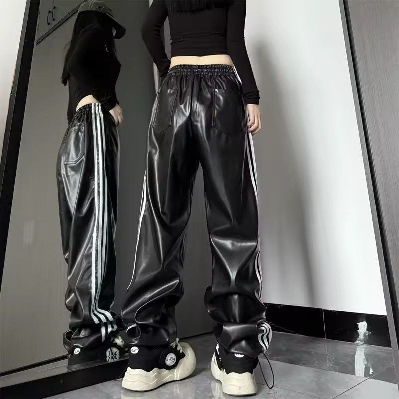 Japanese Brand × Other PU Striped Print Autumn Winter Long Pant Size 24" / US 00 / IT 34 - 4 Thumbnail