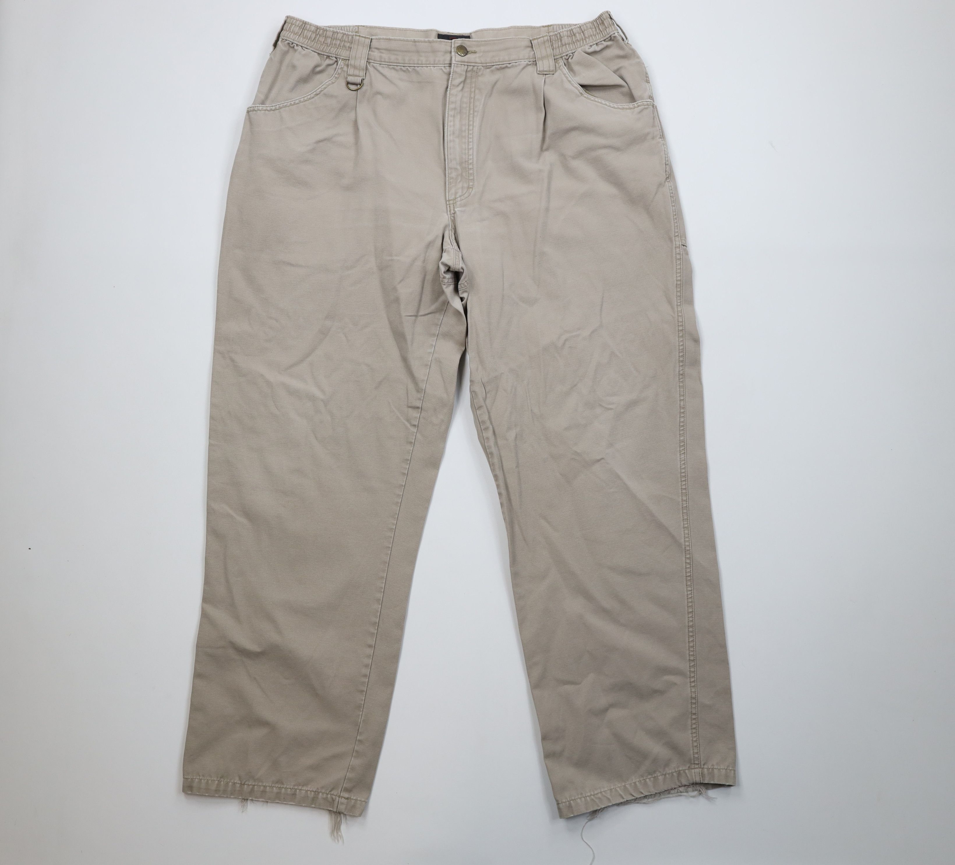 Woolrich Woolen Mills Vintage 90s Woolrich Canvas Wide Leg Pants Beige Cotton Size US 40 / EU 56 - 1 Thumbnail