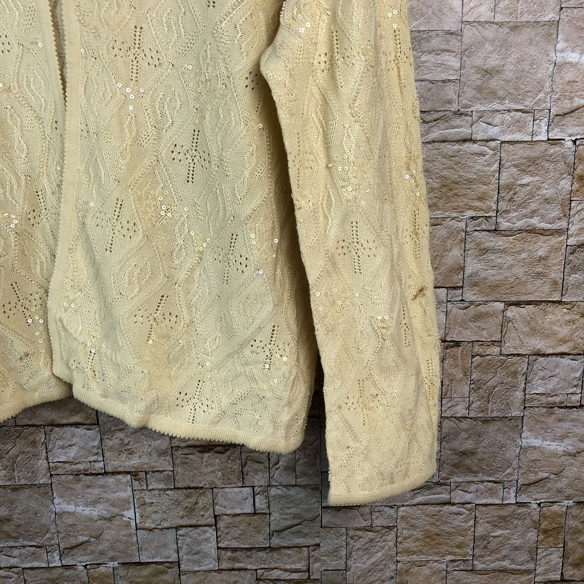 Homespun Knitwear × Japanese Brand Leilion Brown Cardigan vintage crochet Knitwear #A1202 Size M / US 6-8 / IT 42-44 - 8 Thumbnail