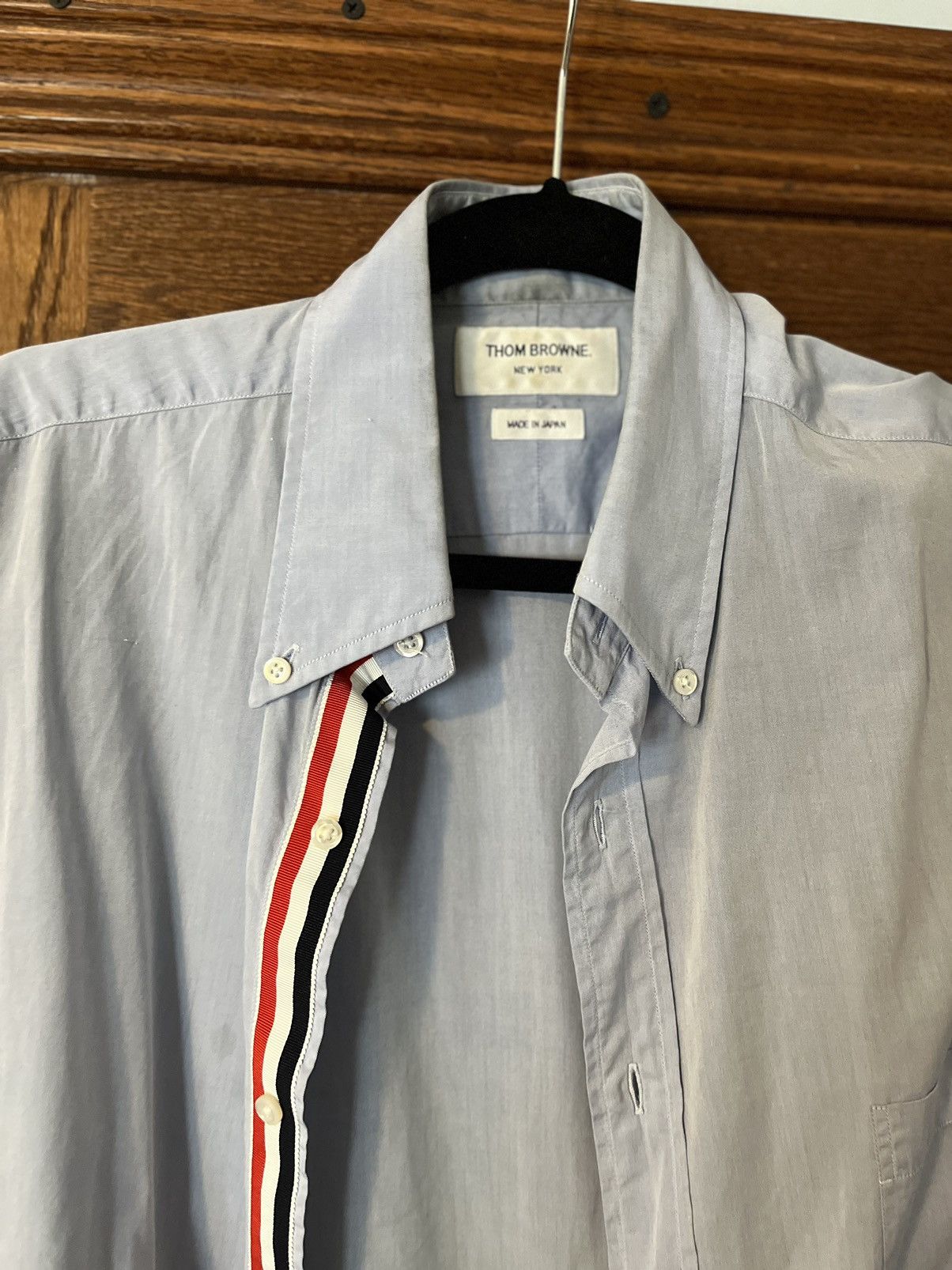 image of Thom Browne Button Up in Blue, Men's (Size XL)