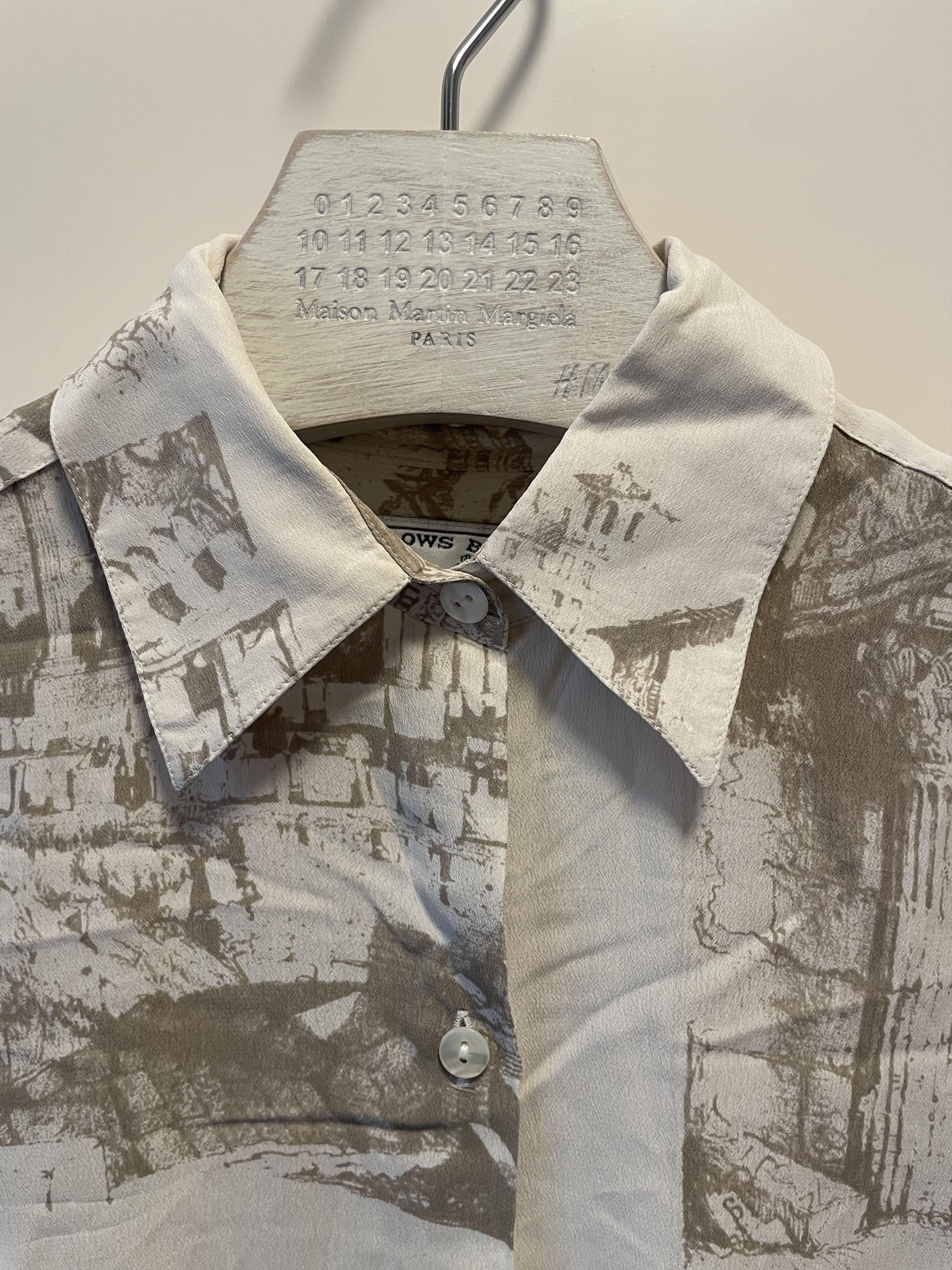 Garage camisa de viscosa con fino estampado beige Size M / US 6-8 / IT 42-44 - 6 Thumbnail