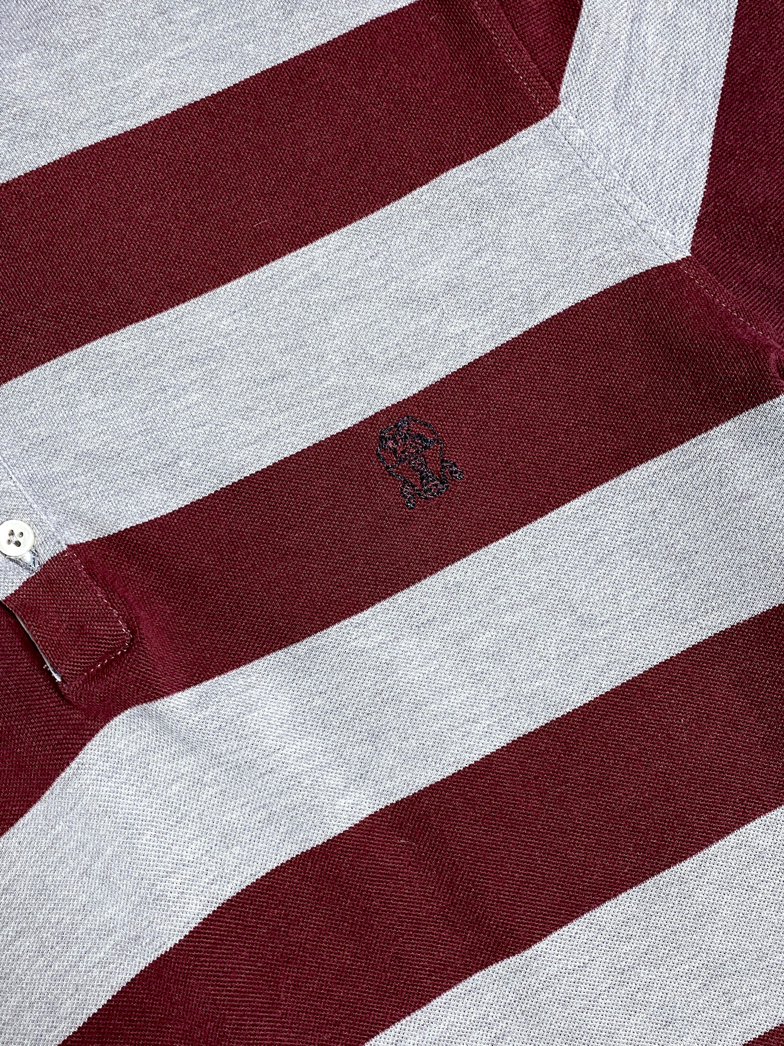 Brunello Cucinelli Brunello Cucinelli Striped Slim Denim Logo Polo Size US L / EU 52-54 / 3 - 9 Thumbnail