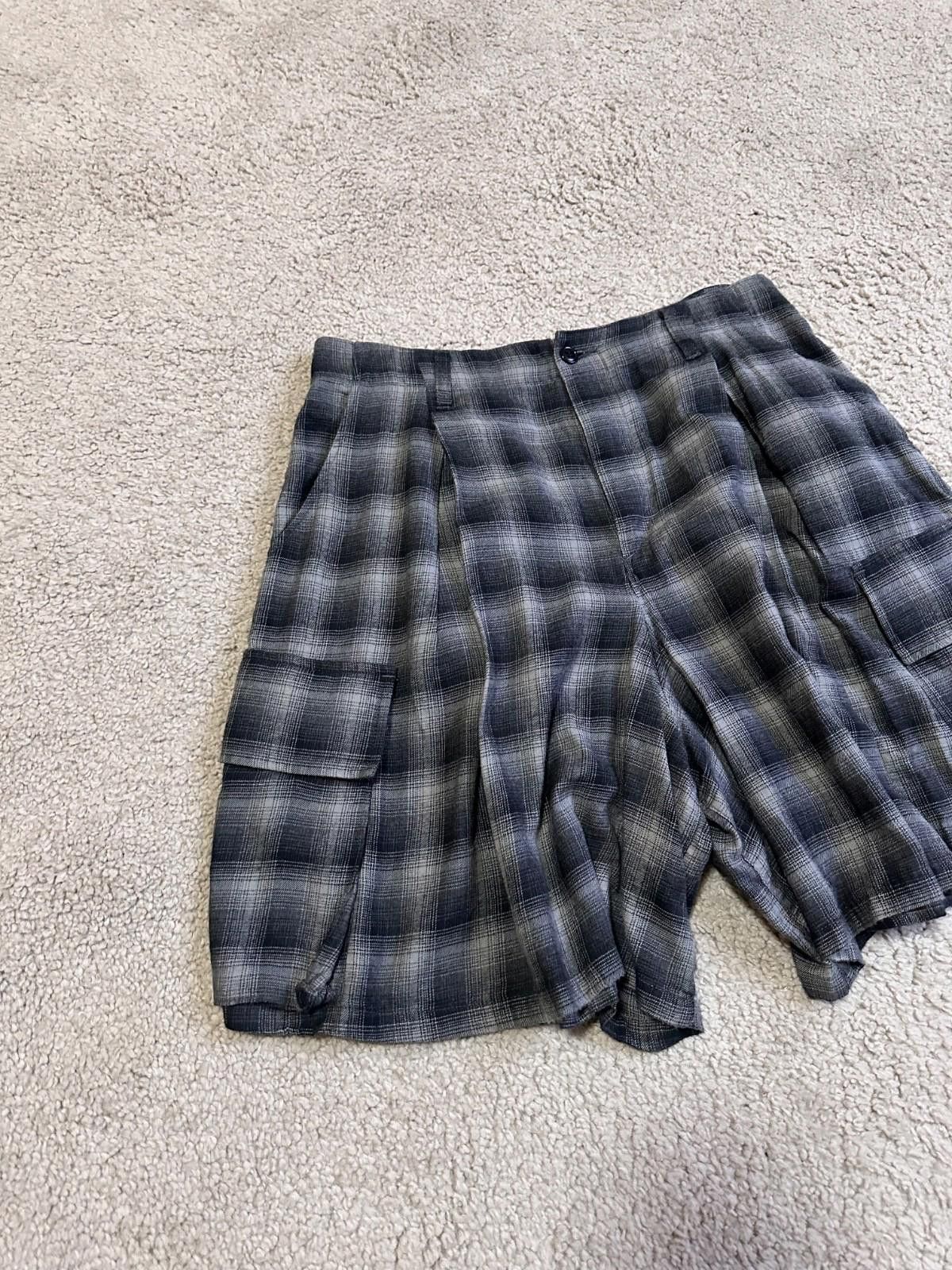 Zucca Zucca Wide Plaid Check Cargo Shorts Japan Sz M Size 28" / US 6 / IT 42 - 6 Thumbnail