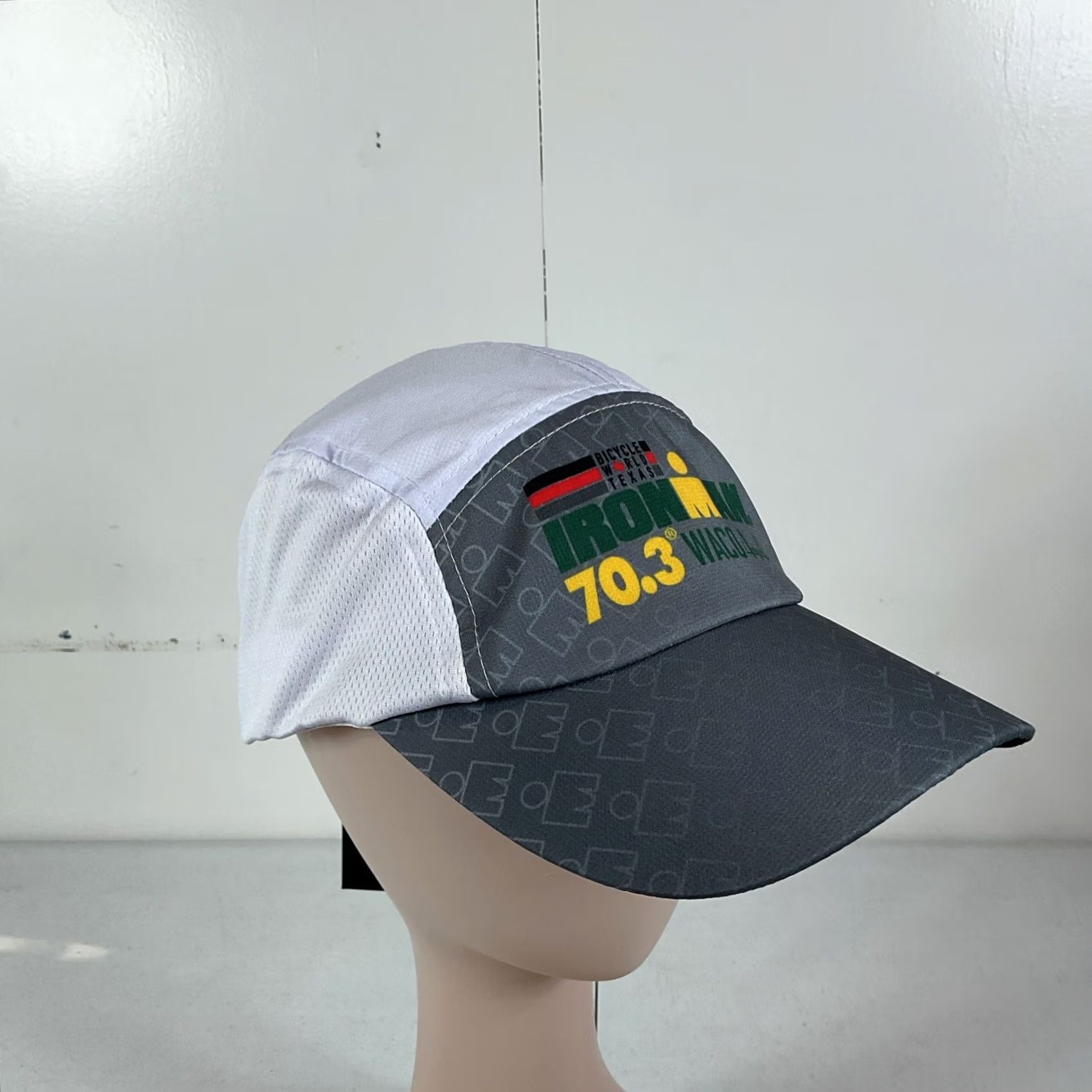 Vintage Boco Gear Ironman 70.3 Waco 2019 Finisher Hat Cap - 5 Panel White Gray NWT Size ONE SIZE - 3 Thumbnail
