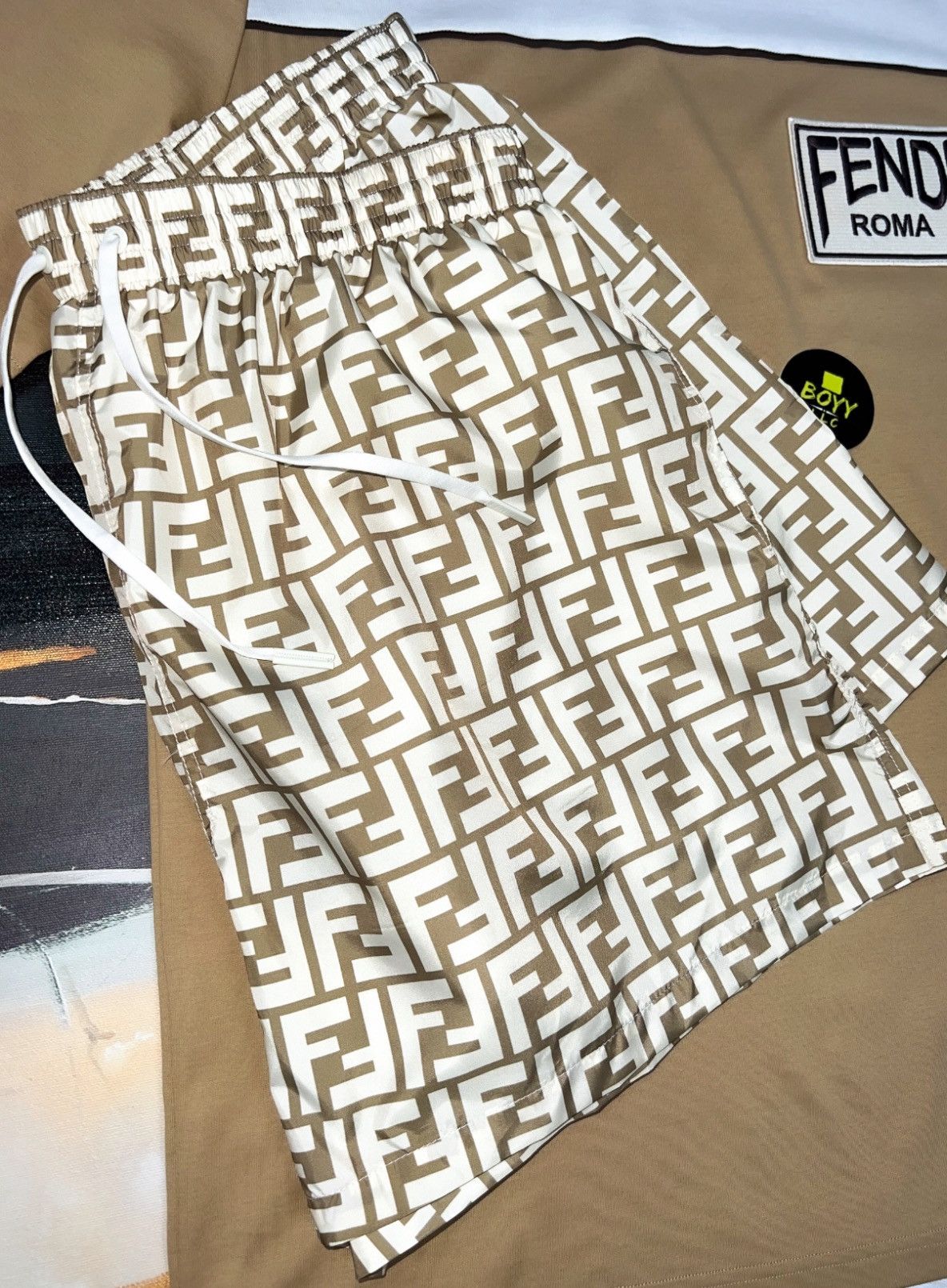 Fendi Fendi logo swim shorts MEDIUM Size US 32 / EU 48 - 1 Thumbnail