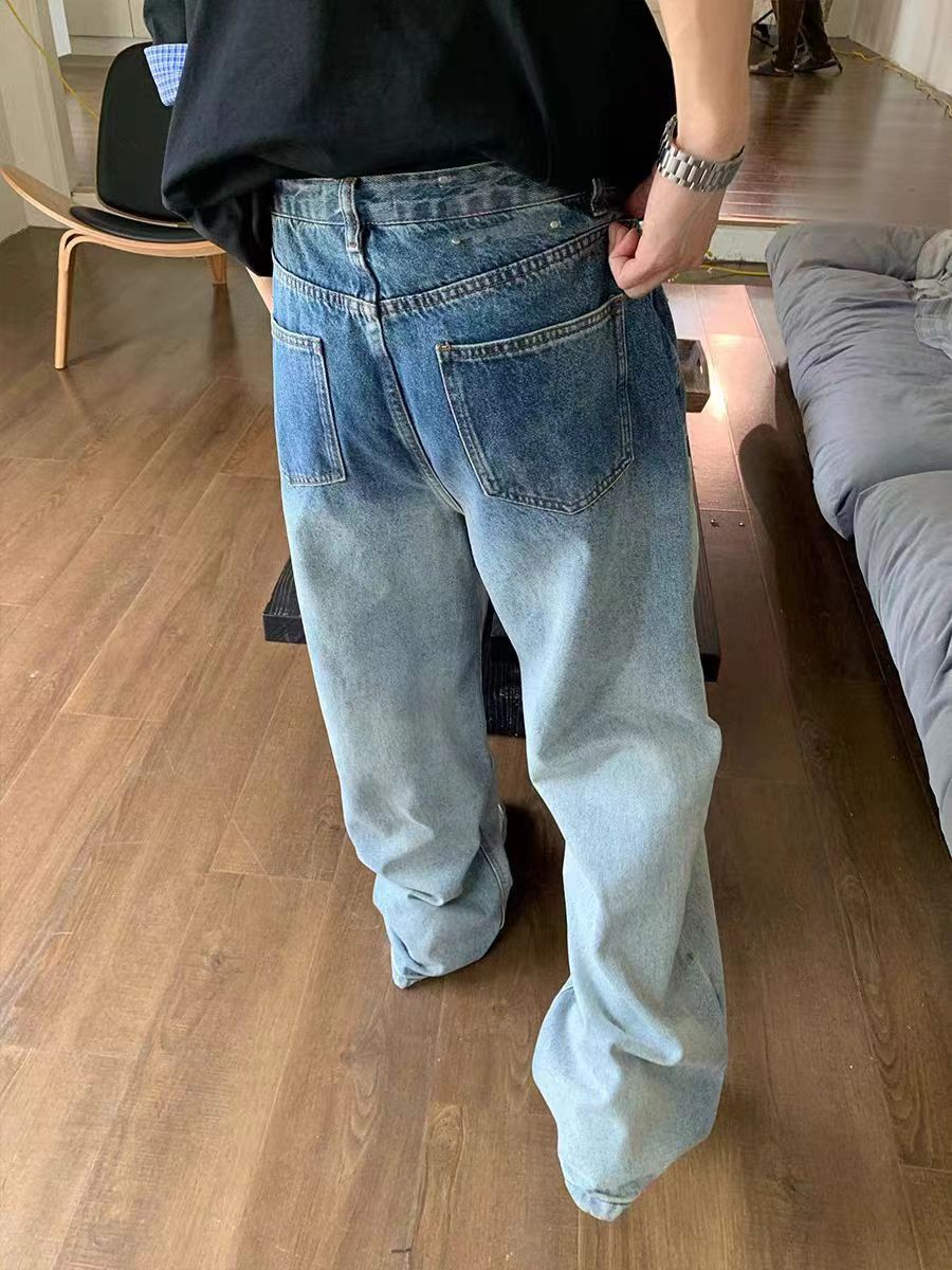 Japanese Brand × Jean Gradient Wash Faded Loose Fit Vintage Jeans Size US 32 / EU 48 - 5 Thumbnail