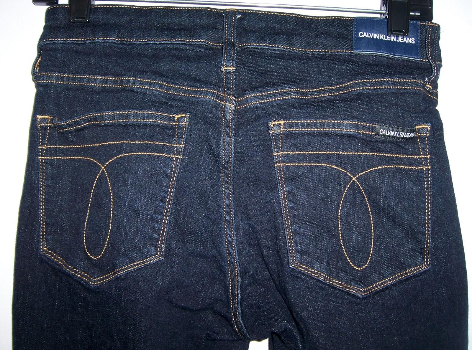 Calvin Klein Calvin Klein Women's Mid Rise Skinny Fit Jeans-Dark Wash-27" Size 27" / US 4 / IT 40 - 7 Thumbnail