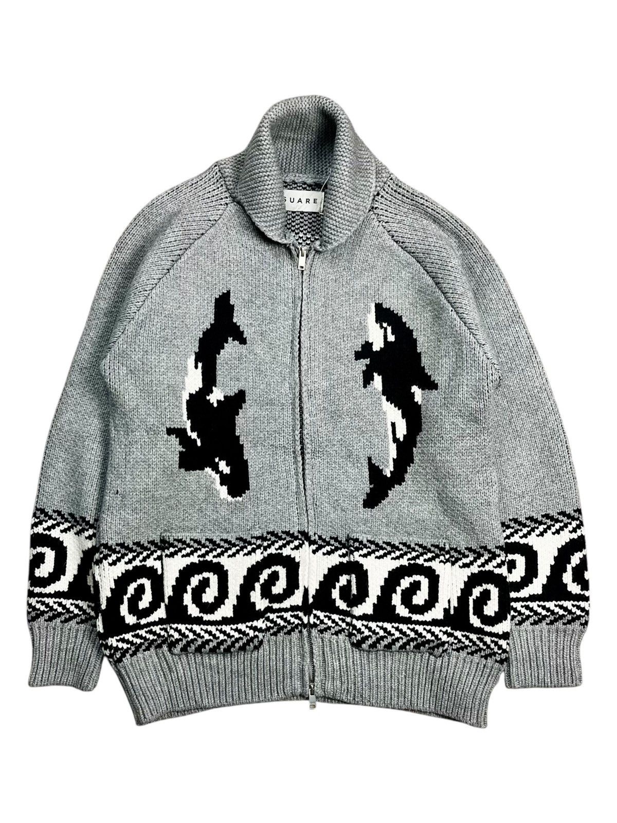 20471120 2000s Suare - Double Orca Chowican Chunky Knitted Jacket Size US L / EU 52-54 / 3 - 3 Thumbnail