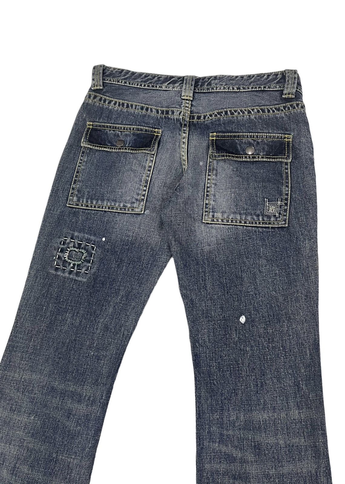 PPFM BackNumber Japan Bush Flare Jeans Patchwork Kapital Style Size US 30 / EU 46 - 7 Thumbnail