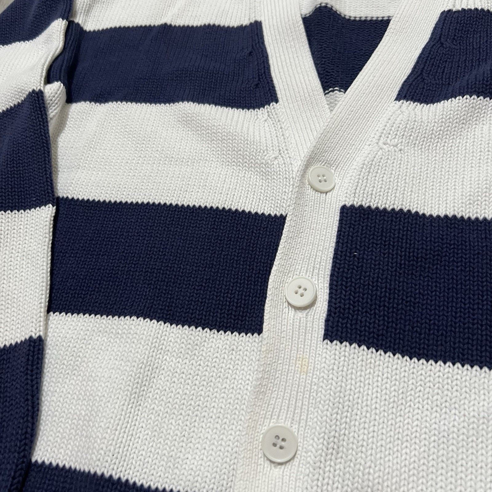 Vintage VTG Lands End 90s Striped Cardigan Sweater Preppy Sailing Size US M / EU 48-50 / 2 - 4 Thumbnail