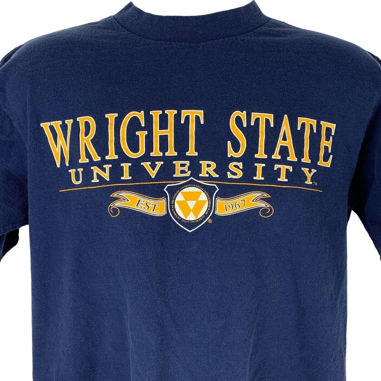 Vintage Vintage 90s Wright State University Raiders T Shirt Blue L Size US L / EU 52-54 / 3 - 1 Thumbnail