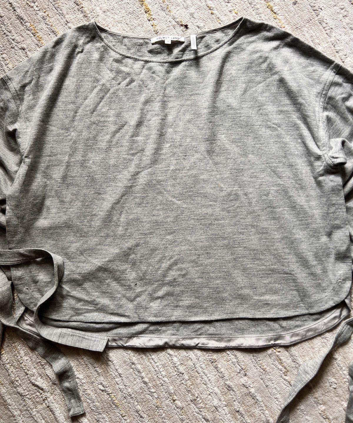 Helmut Lang Helmut Lang Long Sleeve Wide Neck Muslin Bondage Tshirt Size S / US 4 / IT 40 - 5 Thumbnail