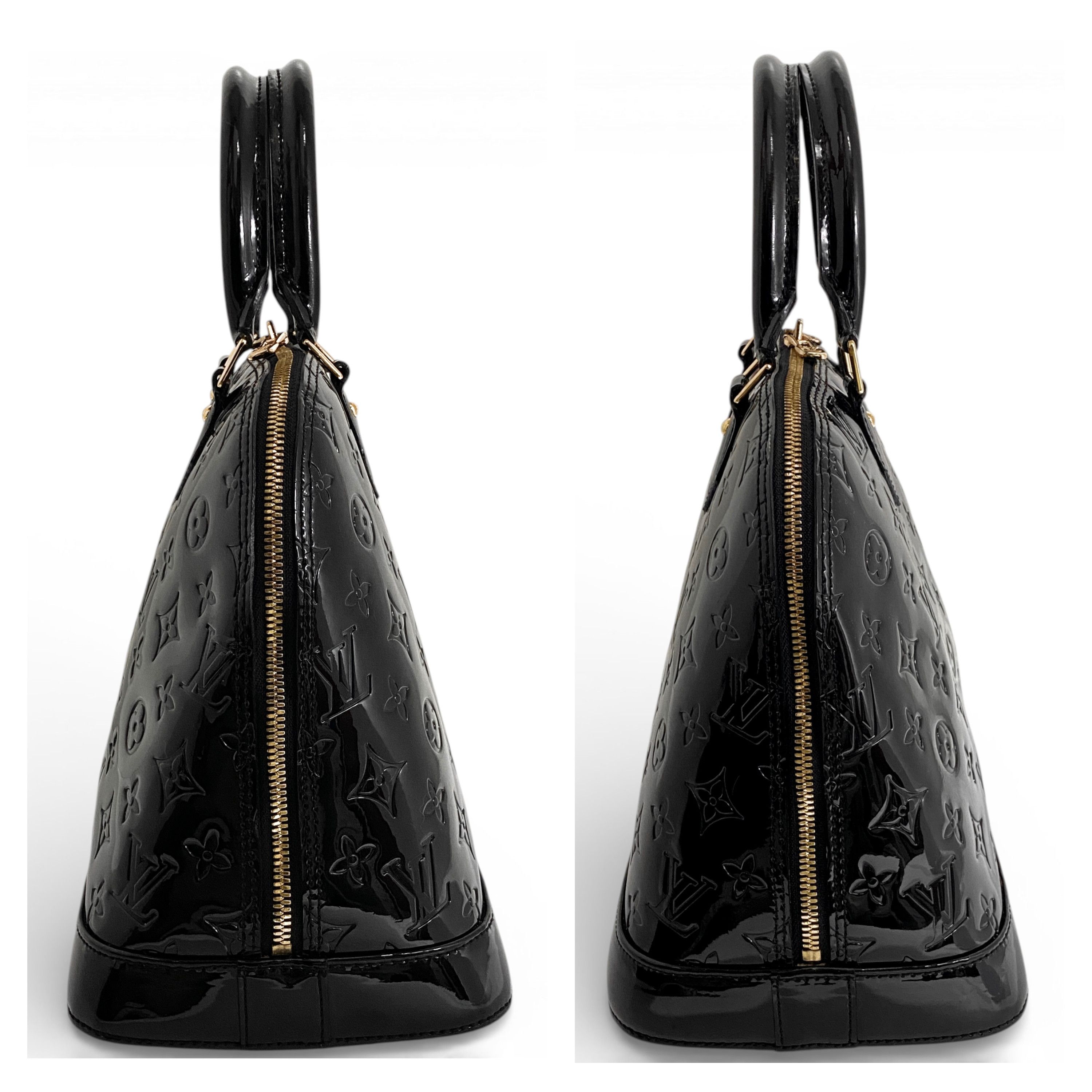 Louis Vuitton Louis Vuitton LV Alma Monogram Logo Black Leather Handbag Size ONE SIZE - 6 Thumbnail