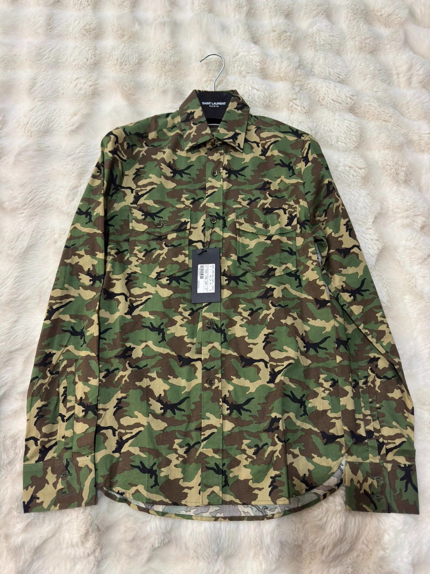 Saint Laurent Paris SAINT LAURENT by Hedi Slimane Camo Cotton Shirt 37 Size US XXS / EU 40 - 1 Thumbnail
