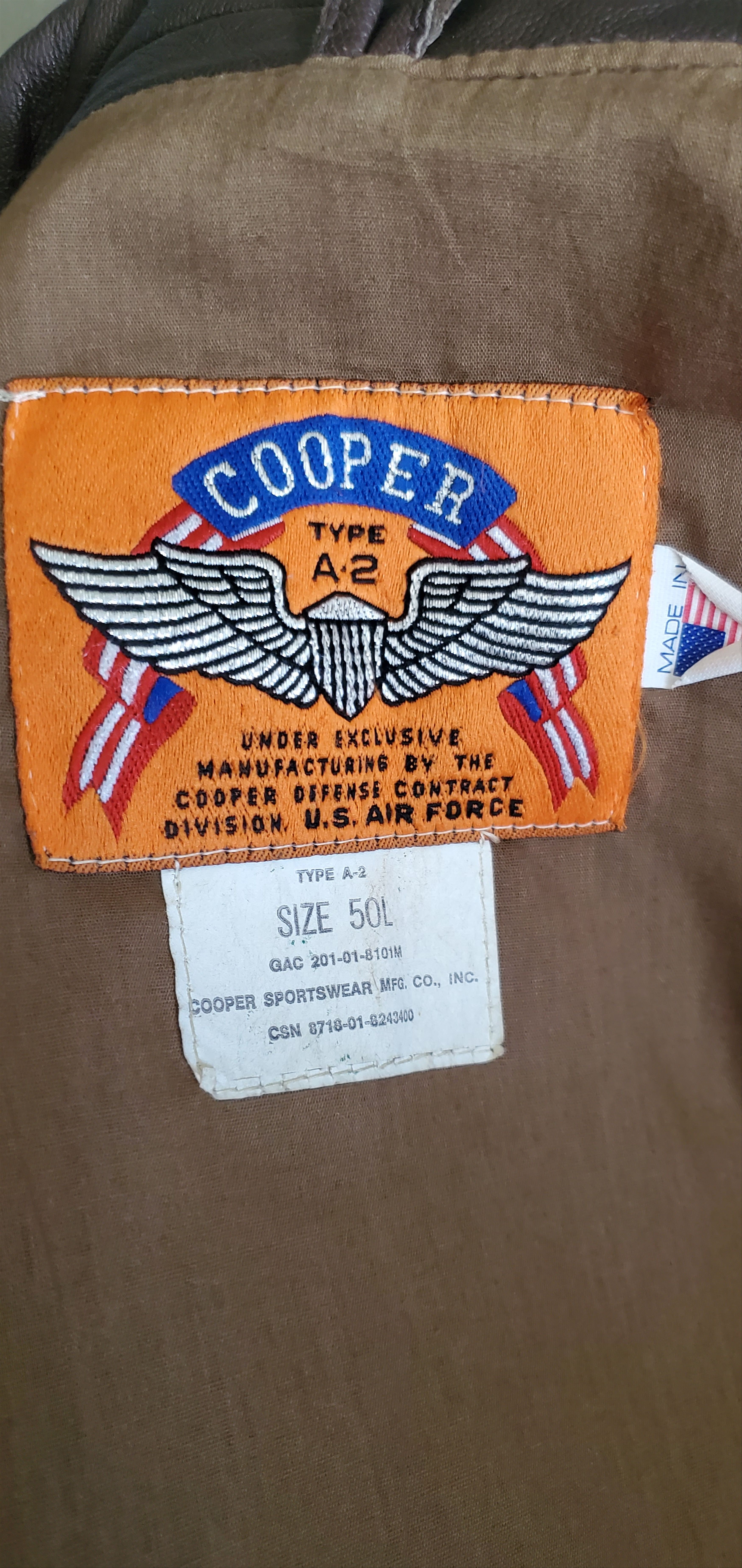 Cooper Cooper A-2 Goatskin Leather Cockpit Jacket Size US M / EU 48-50 / 2 - 6 Thumbnail