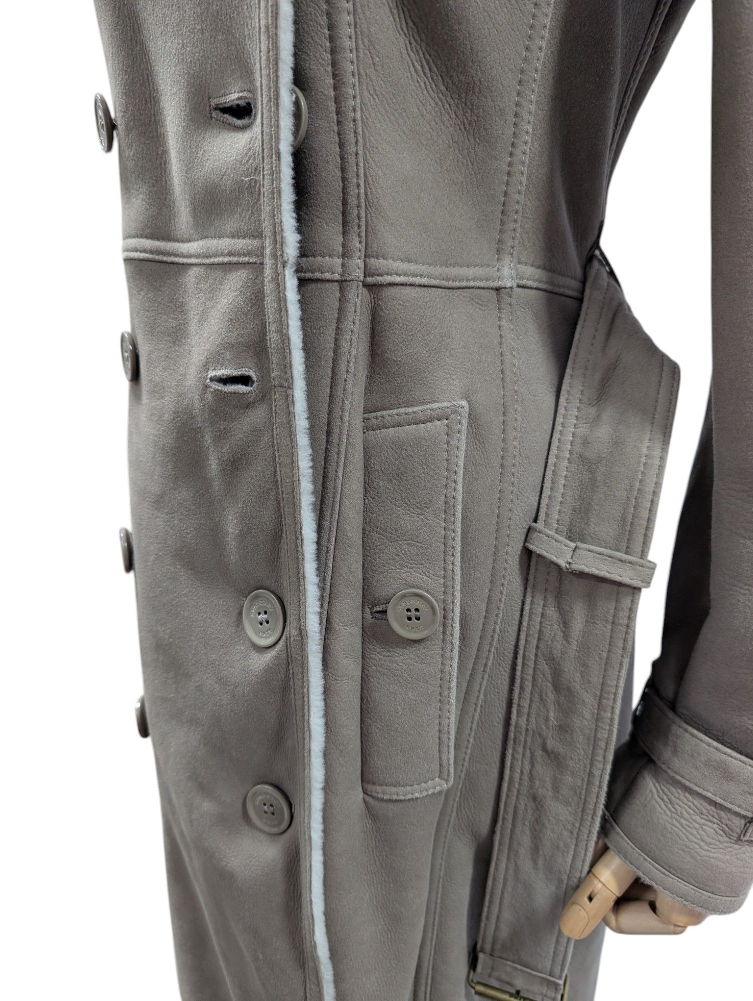 Burberry Taupe Shearling Mid-Length Overcoat Size XS / US 0-2 / IT 36-38 - 6 Thumbnail