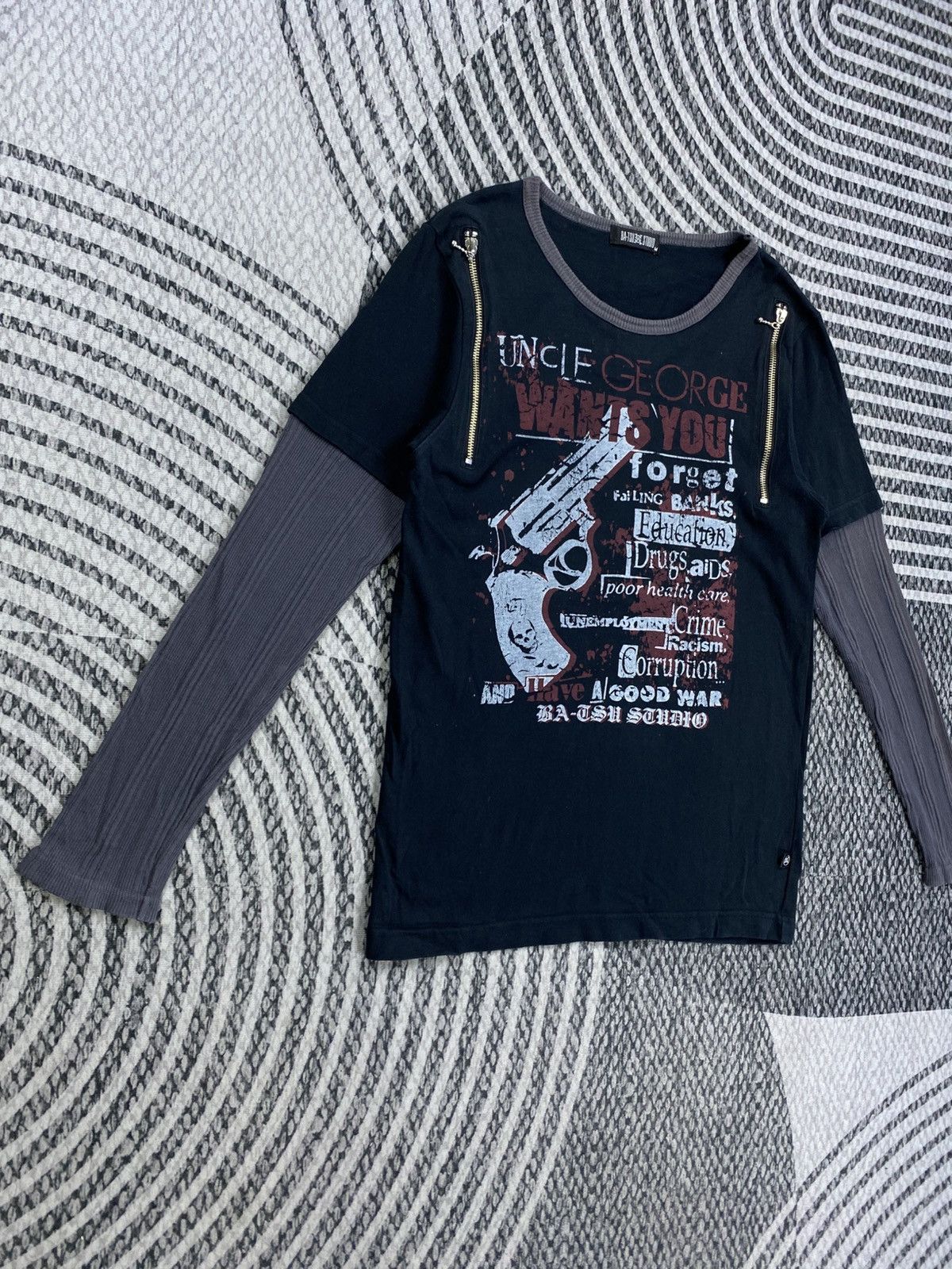 Hysteric Glamour Vintage Ba-Tsu Studio Punk Printed Longsleeve Shirt Size US S / EU 44-46 / 1 - 3 Thumbnail