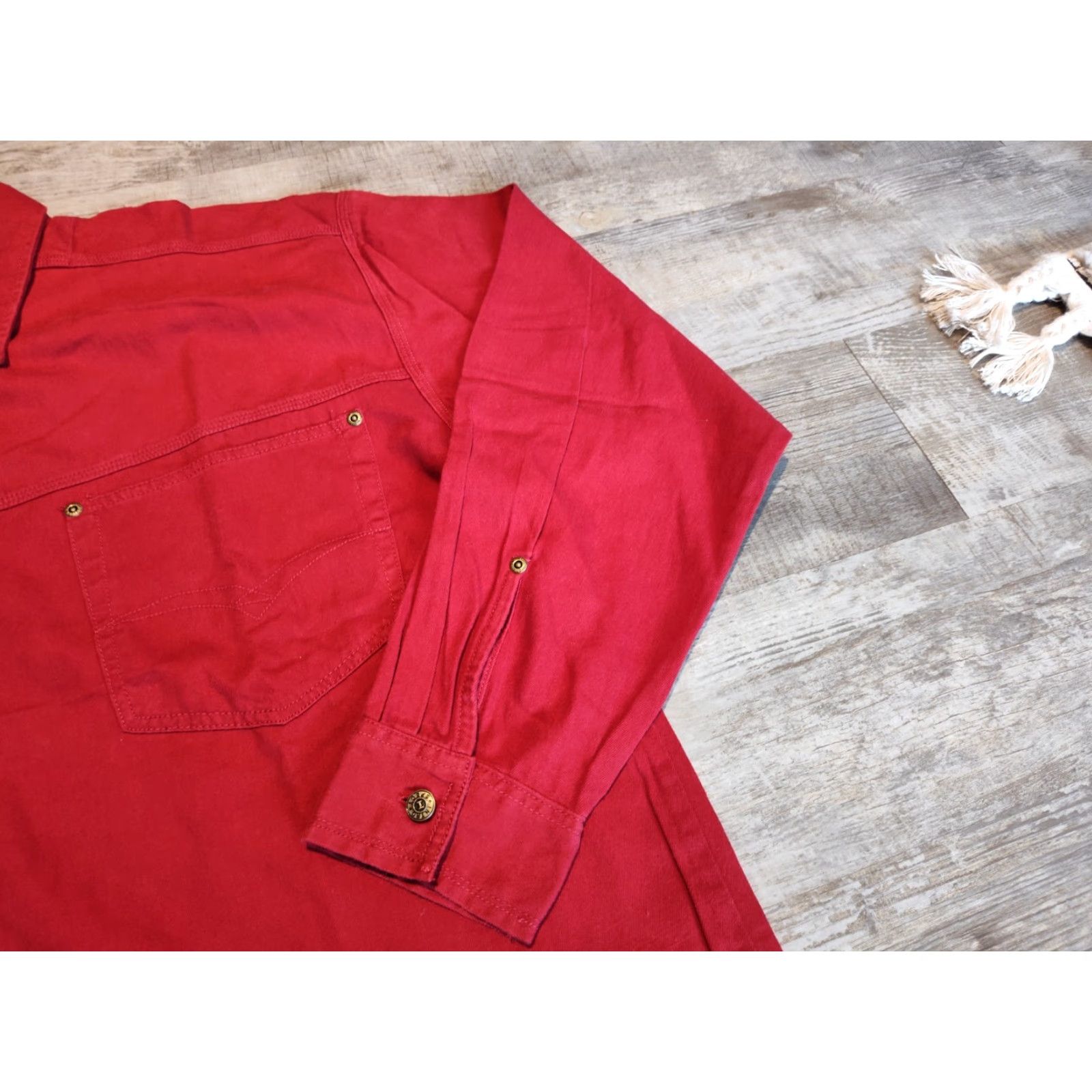 YOKE VINTAGE Introspect Western Long Sleeve Button Up Shirt Mens L Red Cowboy 90s Size US L / EU 52-54 / 3 - 2 Thumbnail