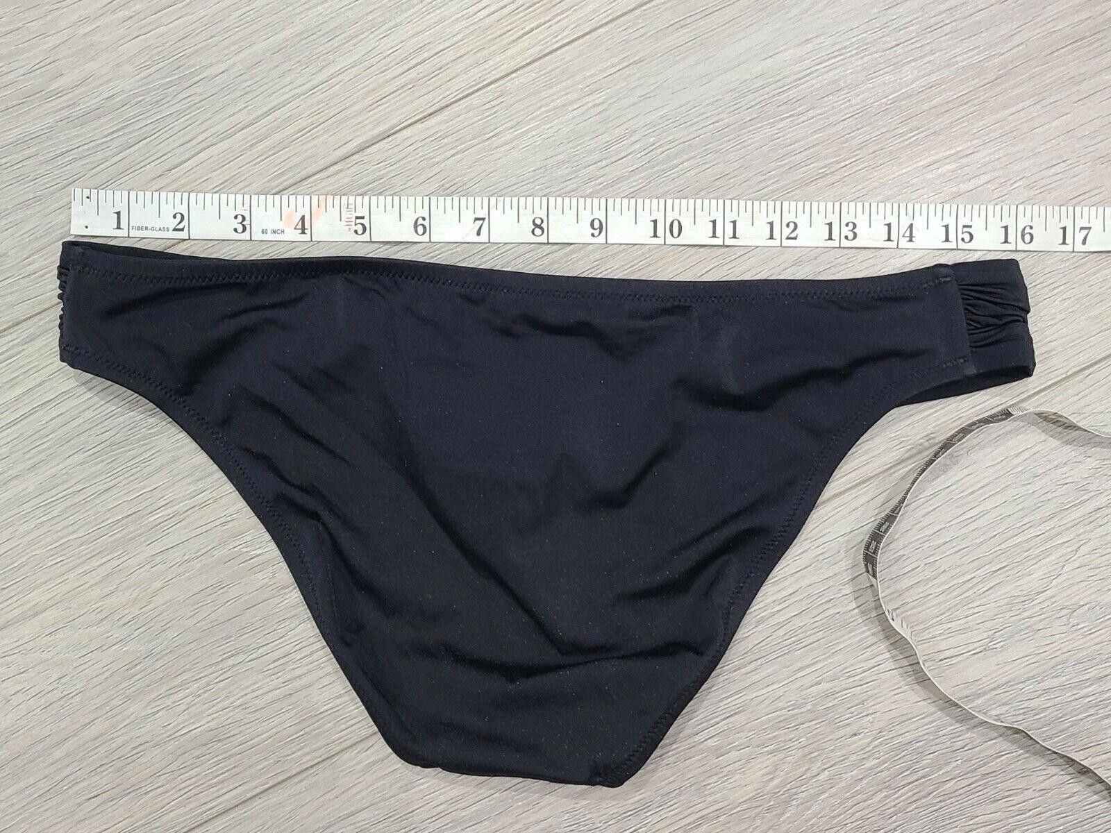 Designer Shade And Shore Bikini Bottom Large Black Scrunched Sides Size ONE SIZE - 4 Thumbnail
