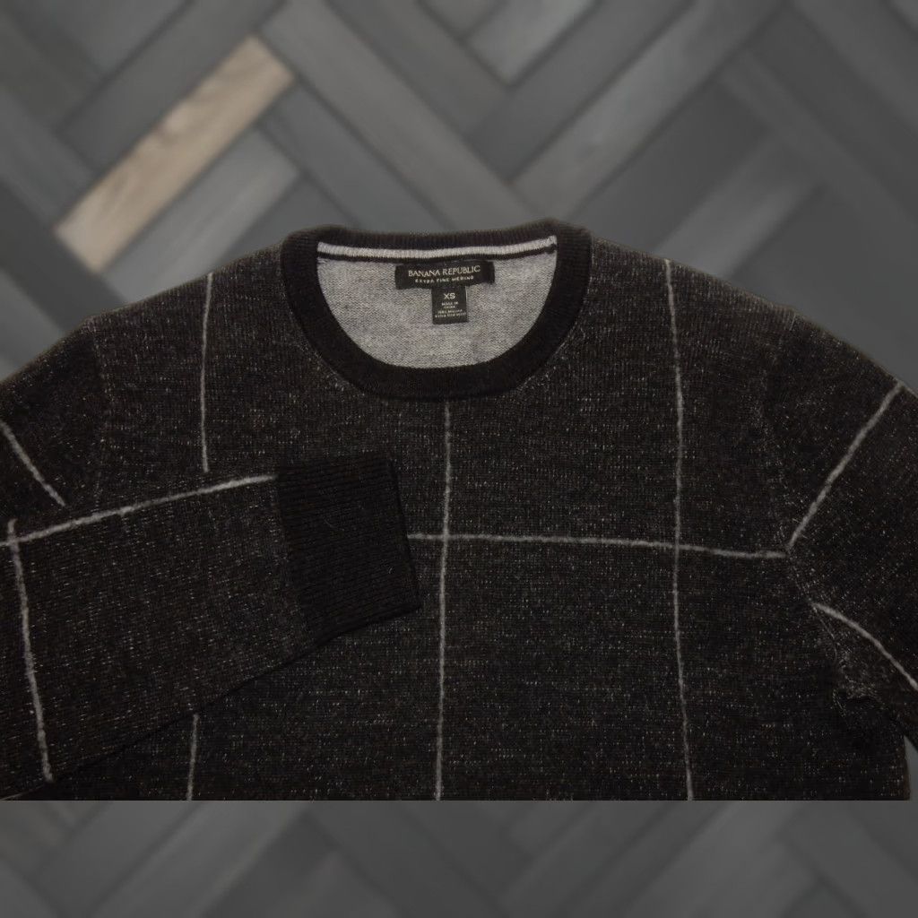 Banana Republic Banana Republic Sweater Men XS Wool Plaid Pullover Gray Size XS Adults Mens Size US XS / EU 42 / 0 - 1 Thumbnail