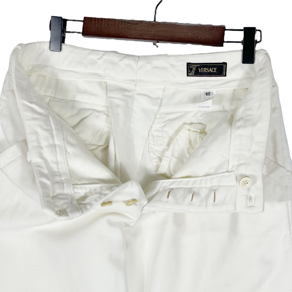 Versace Vintage Versace White Wide Leg Trousers Size 32" / US 10 / IT 46 - 15 Thumbnail