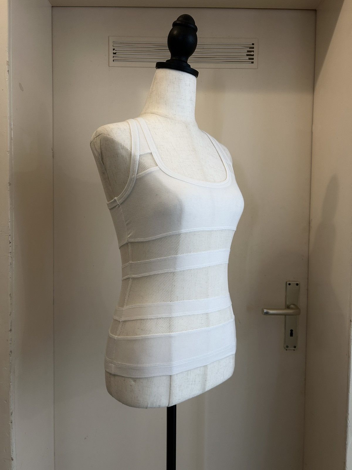 Dirk Bikkembergs 2000s mainline mesh inserts tanktop with "7" back motif Size S / US 4 / IT 40 - 4 Thumbnail