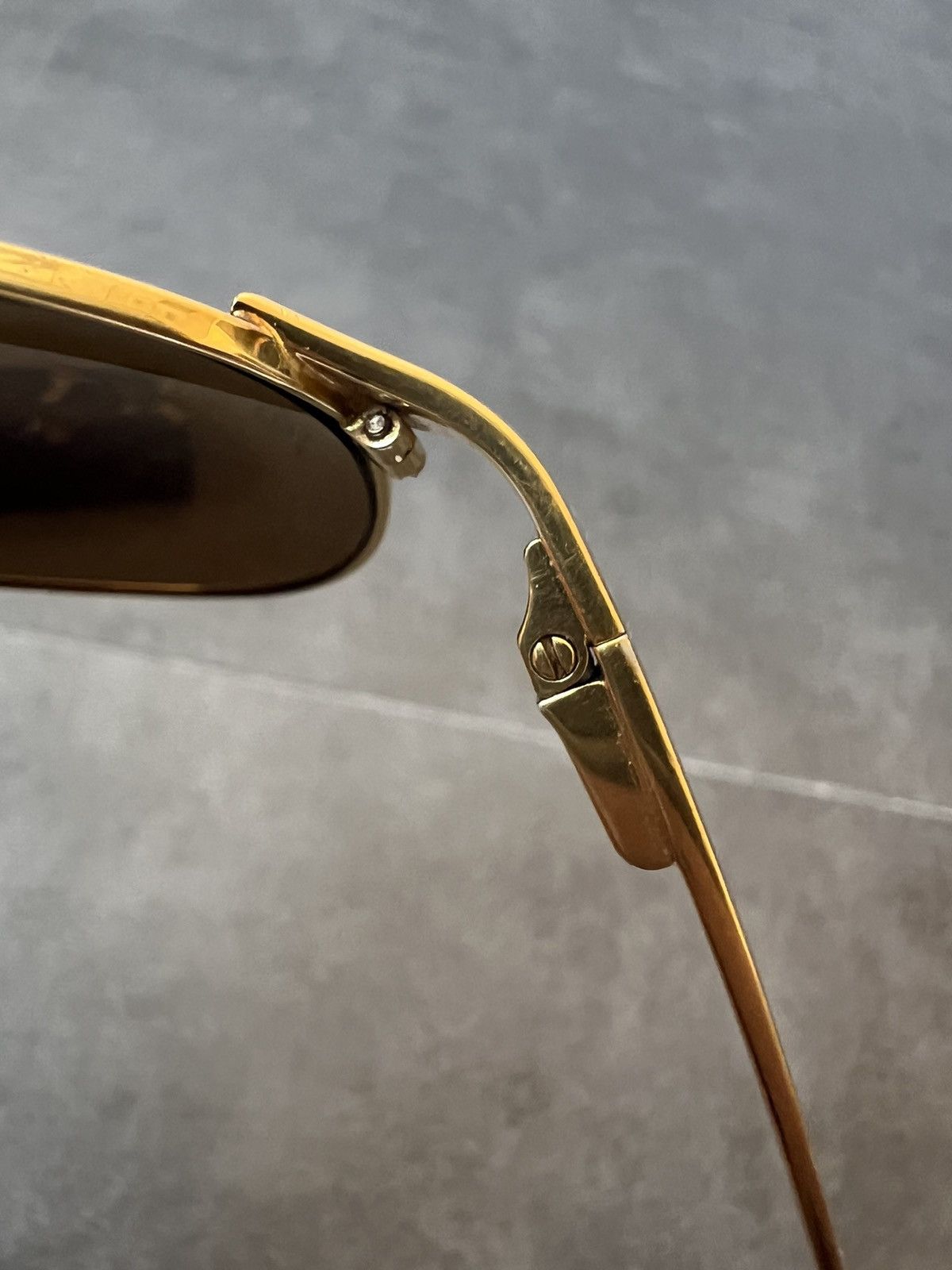 Cartier × Vintage Vintage Cartier Edition Santos-Dumont golden plated glasses Size ONE SIZE - 13 Thumbnail