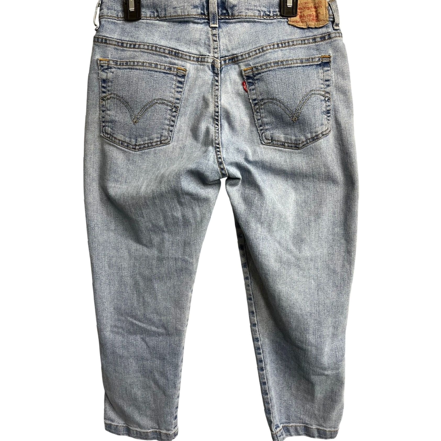 Levi's VINTAGE Levi's Jeans Size 12 Light Blue Denim Slim Fit Mid Rise 90s Y2K Grunge Ladies Jeans Slim Fit 5-Pocket Design Belt Loops Blue Distressed No Size 24" / US 00 / IT 34 - 2 Thumbnail
