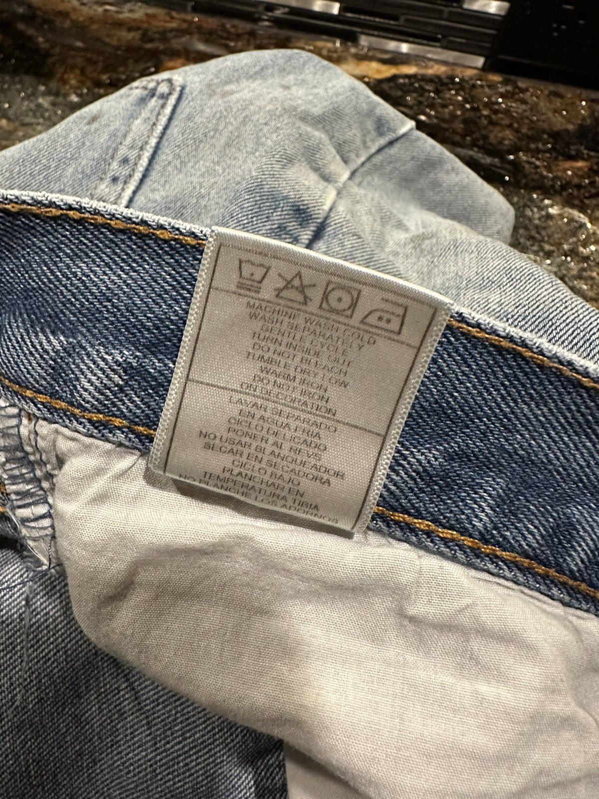 Architect × Vintage Vintage Architect Distressed Stone Paint Denim Blue Jeans Size US 36 / EU 52 - 12 Thumbnail