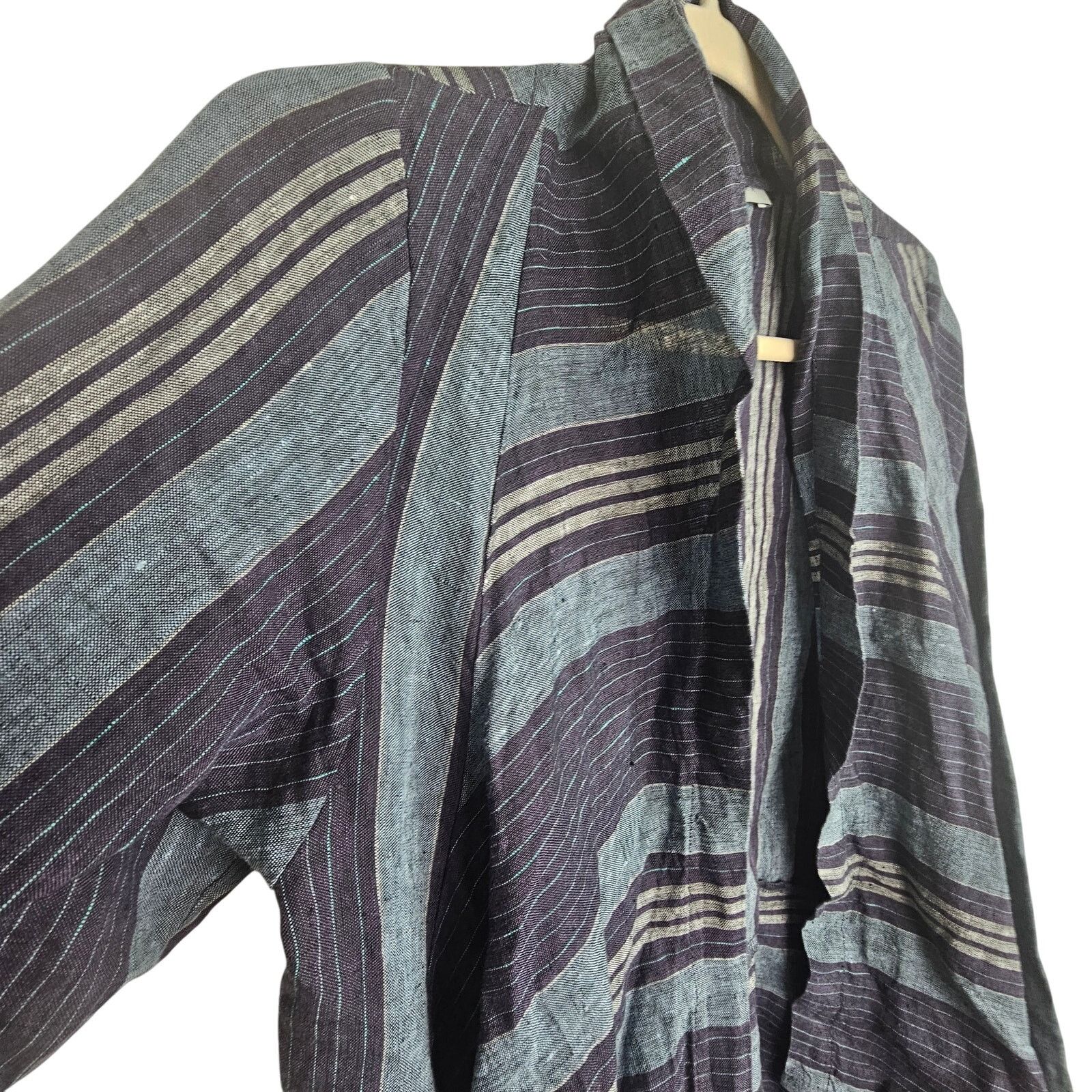 Bryn Walker Bryn Walker Womens Striped Linen Kai Jacket Sz XS Lagenlook Size XS / US 0-2 / IT 36-38 - 5 Thumbnail