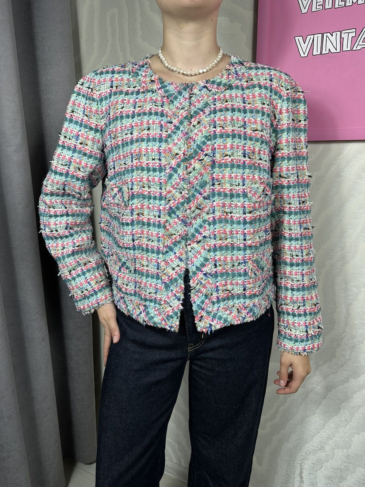 Other Weill Blazer Jacket Fringed Tweed Size L / US 10 / IT 46 - 2 Thumbnail